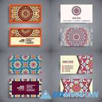 Business cards vintage decorative ornamental floral