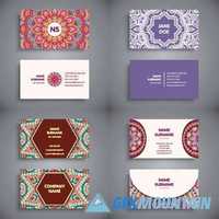 Business cards vintage decorative ornamental floral