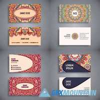 Business cards vintage decorative ornamental floral