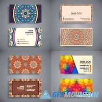 Business cards vintage decorative ornamental floral