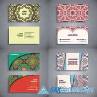 Business cards vintage decorative ornamental floral