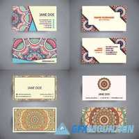 Business cards vintage decorative ornamental floral