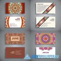 Business cards vintage decorative ornamental floral2