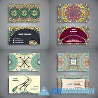 Business cards vintage decorative ornamental floral2