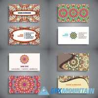 Business cards vintage decorative ornamental floral2