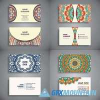 Business cards vintage decorative ornamental floral2