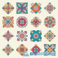 Rosette vintage decorative elements oriental pattern