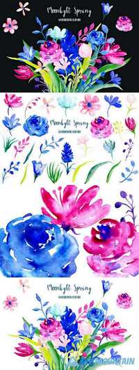 Watercolor Clipart Moonlight Spring 506831