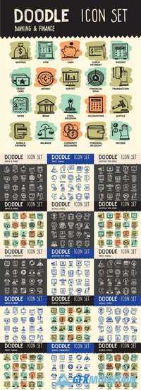 Doodle line icons