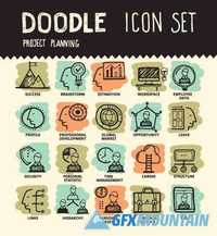 Doodle line icons