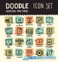 Doodle line icons