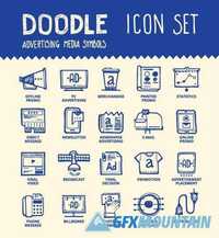 Doodle line icons