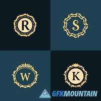 Monogram logo and calligraphic ornament elements2