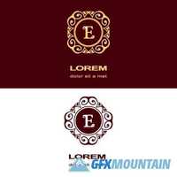 Monogram logo and calligraphic ornament elements2