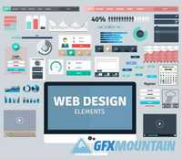 Flat design concept web banner elements