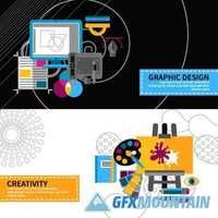 Flat design concept web banner elements3
