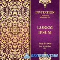 Wedding invitation cards with patterns2
