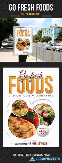 Go Fresh Food Poster Template 13003153