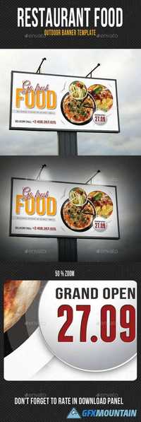 Restaurant Food Outdoor Banner Template 13001661