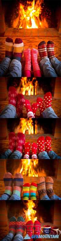 Feets near Fireplace