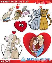 Valentine cartoon greeting cards