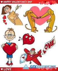 Valentine cartoon greeting cards