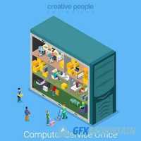 Isometric creative people flat design2