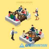 Isometric creative people flat design2