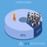 Isometric creative people flat design2