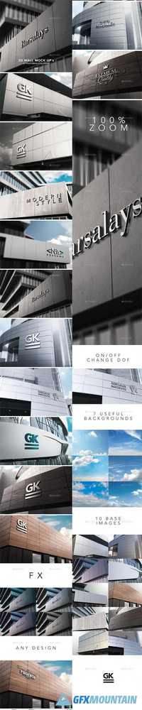 GraphicRiver - 3D Logo Signage Wall Mock Up 14345872