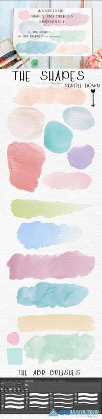 Watercolor Shapes Splotches Brushes 501495