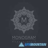 Monogram logo design template3