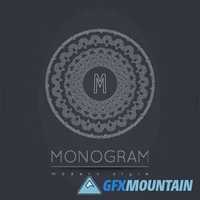 Monogram logo design template3