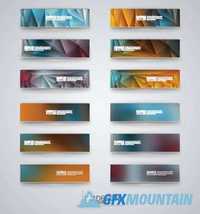 Banners multicolored polygonal mosaic