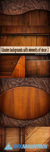 Wooden backgrounds with elements of decor 2