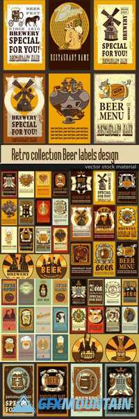 Retro collection Beer labels design