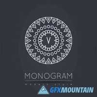 Monogram logo emblem elements design template5