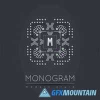 Monogram logo emblem elements design template5