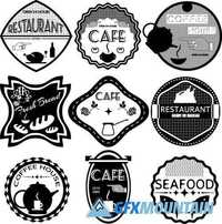 Restaurant retro vintage badges and labels