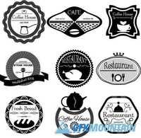 Restaurant retro vintage badges and labels