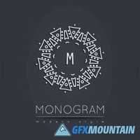 Monogram logo emblem elements design template6