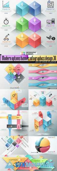 Modern options banner infographics design 38