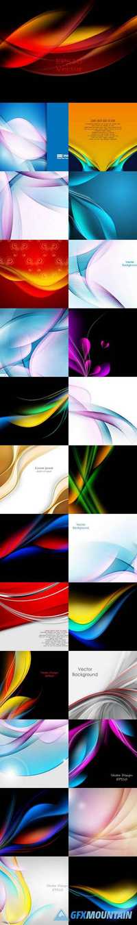 Abstract colorful wave collection vector background