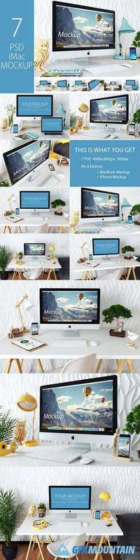 7 PSD iMac Mockup + Bonus 547932