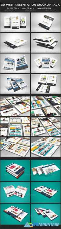 Graphicriver 3D Web Presentation Mockup Bundle 6216722