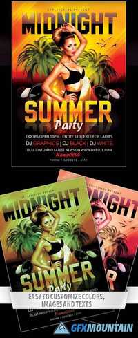 Midnight Summer Party Flyer PSD Template