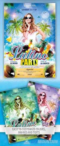 Latino party Flyer PSD Template