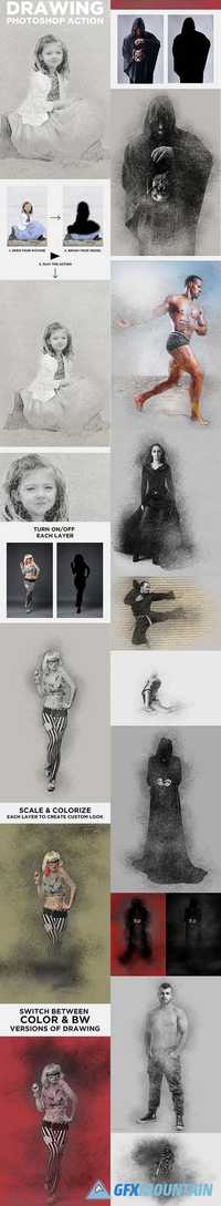 GraphicRiver - Drawing Photoshop Action - 14726217
