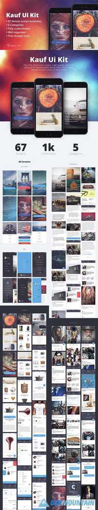 ThemeForest - Kauf iOS UI Kit - 67 Template for Sketch - 14666493