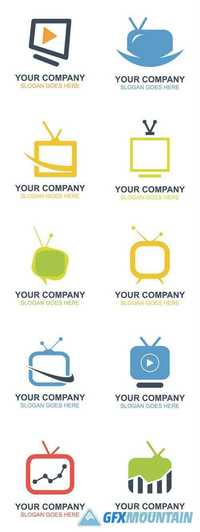 TV Television Broadcast Icon Vector Logo
